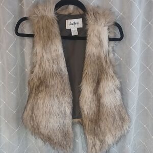 Daytrip Faux Fur Vest in Brown and Cream